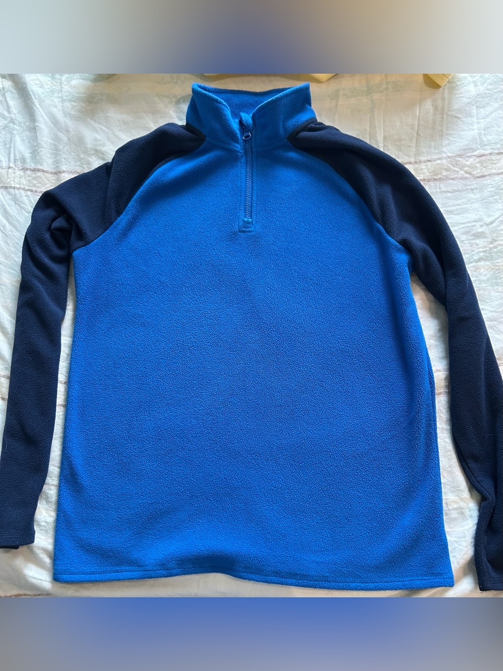 Land’s End Boy’s EUC Blue Navy Blue Fleece 1/4 Zip Pullover Sweatshirt XXL 18-20